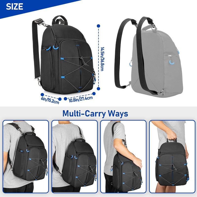 PGmoon Carrying Case Compatible with Oculus Meta Quest 2/Quest 3/Quest 3S/VR Elite Strap, Travel Storage Bag Backpack with Separate Room for Touch Controllers and Multi-Pockets (Patent Design) - Image 5